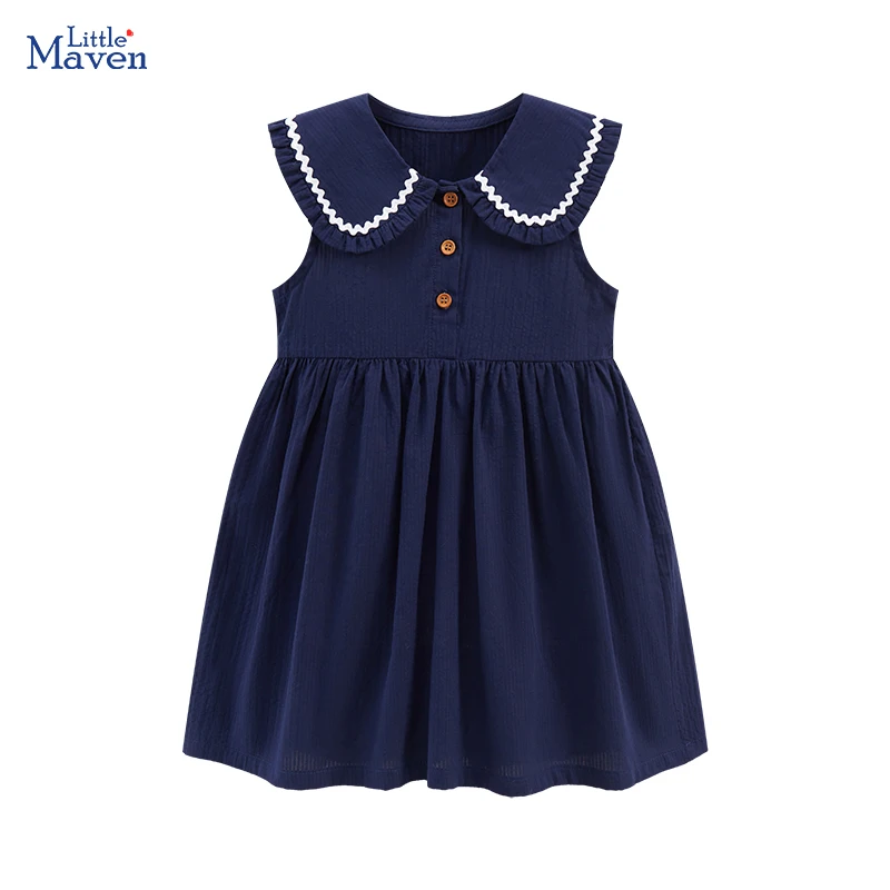 Little Maven 2024 Summer Birthday Princess New Dress Kids Clothes Baby Girls Dresses Children\'s Clothing Vestidos Cotton