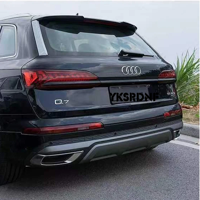 Beautify Fit for AUDI Q7 SQ7 2020-2021 2022 2023 Steel Black Rear Trunk Box Tail Gate Deocr Cover Trim Car Exterior Accessories