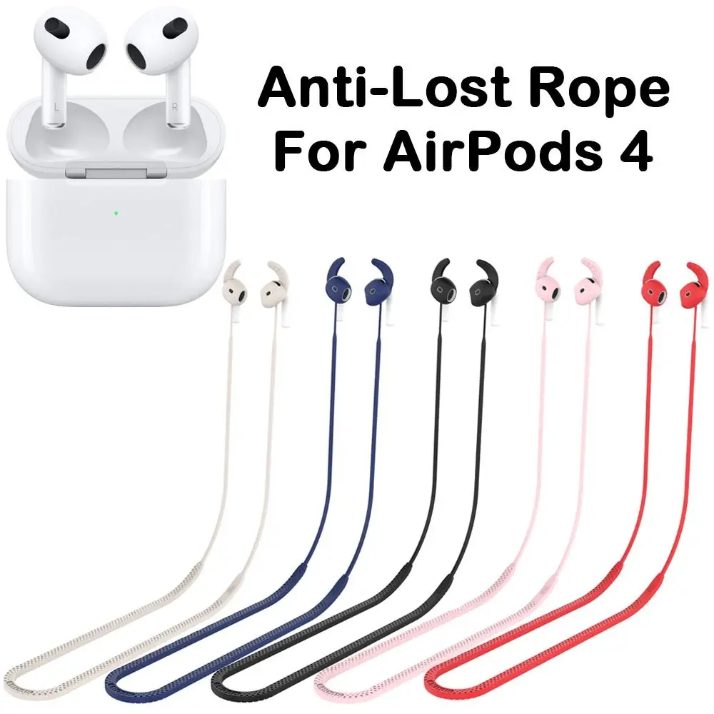 Earphone Accessories Silicone Earphone Anti-Lost Rope Hanging Replacement Neck Strap Anti-lost Holder Lanyard for AirPods 4