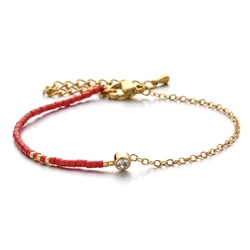 Minimalism Thin Bohemian Miyuki Bracelet Femme Friendship Bracelets for Women Bracelet Crystal Chain Beads Jewelry