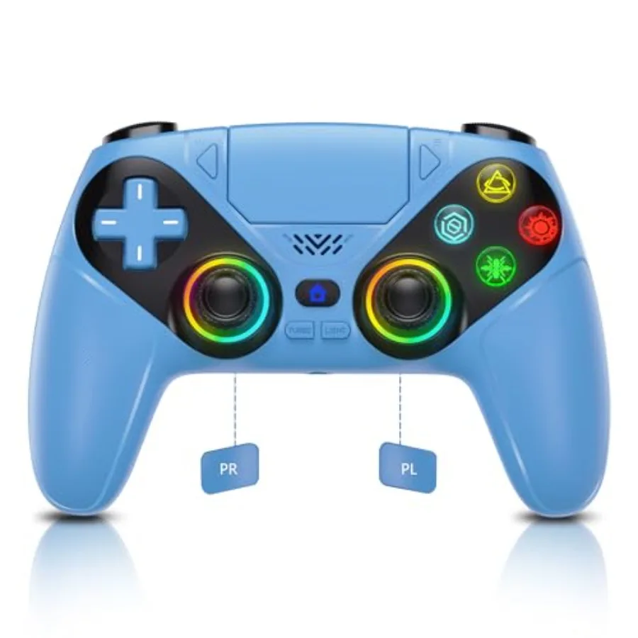 

RGB Wireless Controller for PS5/PlayStation 5 PC tooth Controller with Turbo Macro Dynamic Vibration 6-Axis Motion Control 3.5m
