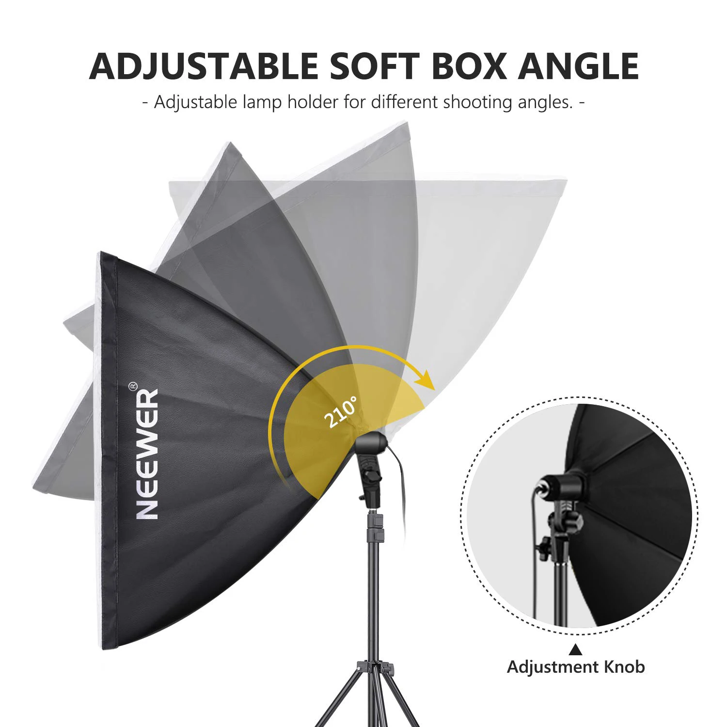 Neewer 700W Professional Photography 24x24 inches/60x60 centimeters Softbox with E27 Socket Light Lighting Kit