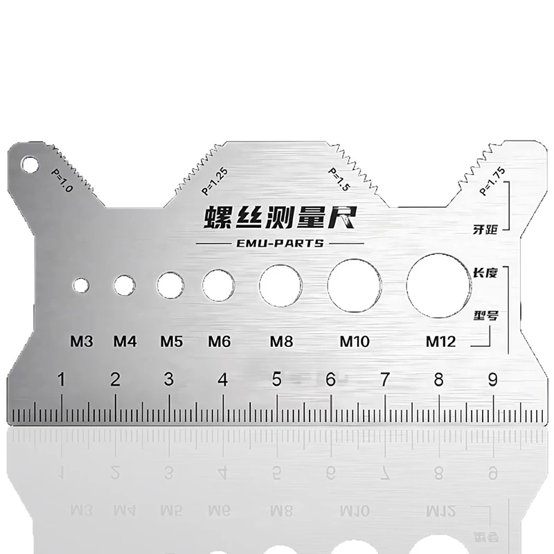 

2/5/10pcs Stainless Steel Bolt Gauge Thread Checker Flat Double-Sided Screw Measuring Device For Pattern Jewelry Watch