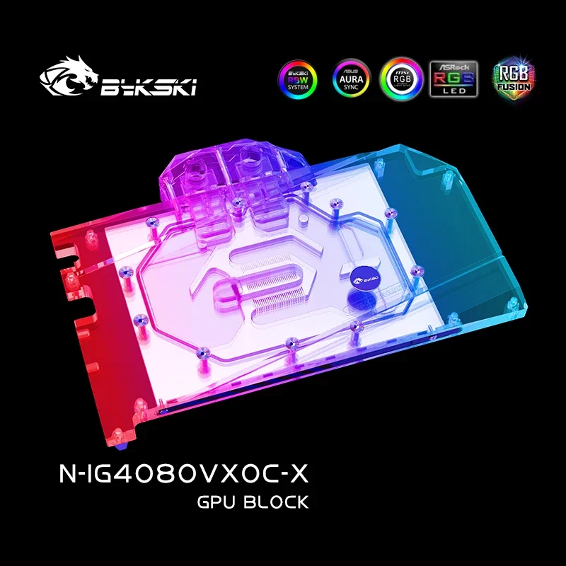 Bykski N-IG4080VXOC-X Water Block for Colorful GeForce RTX 4070/4080 Super Vulcan/Neptune/Advanced OC GPU Card /Copper Cooling