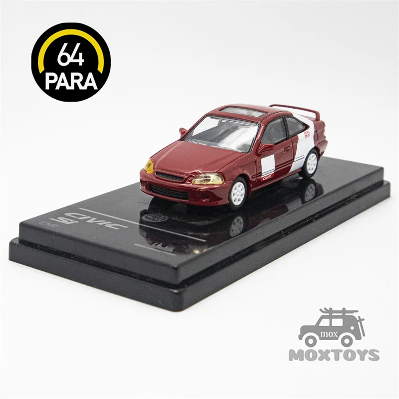 

Литая под давлением модель автомобиля Para64 1:64 1999 Civic Si Coupe EM1 Kanjo Livery