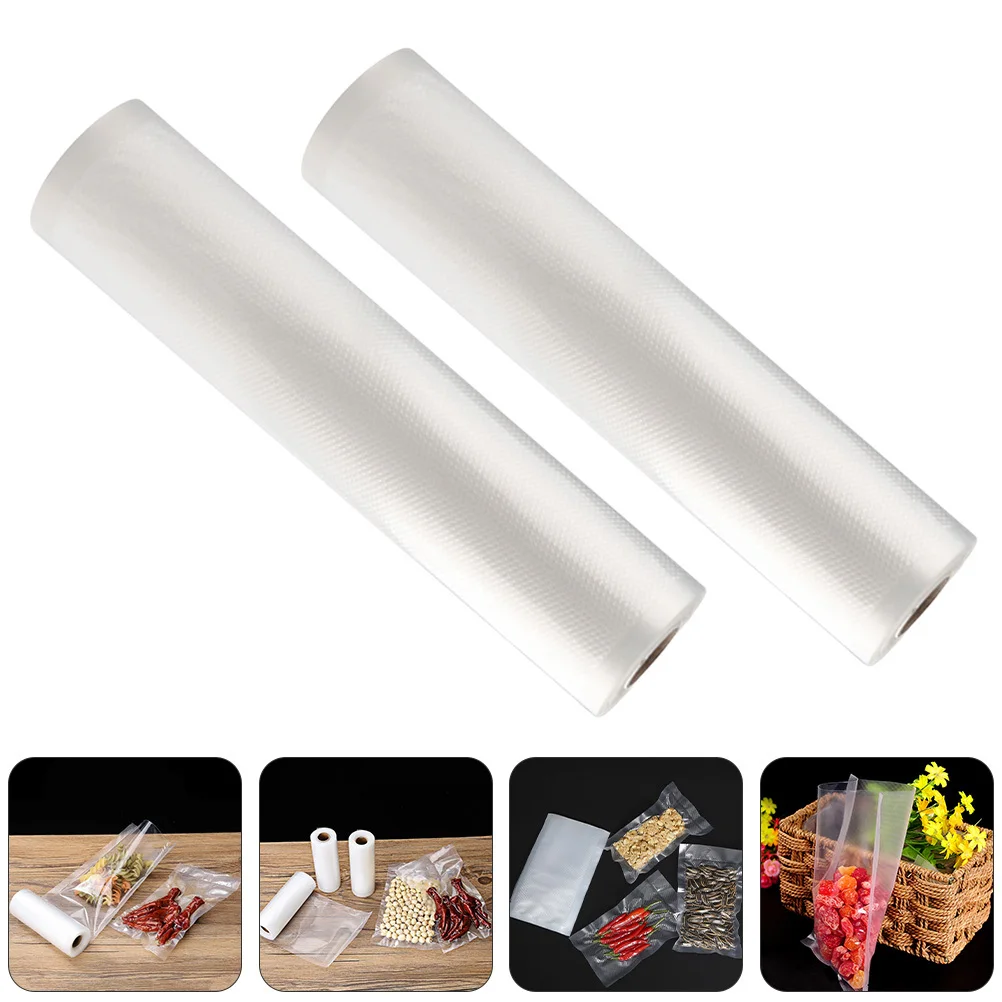 

2 Rolls Vacuum Sealer Bags Freezer Storage Machine Use For Home Transparent Food Preservation Bag High Temp Resistant Microwave