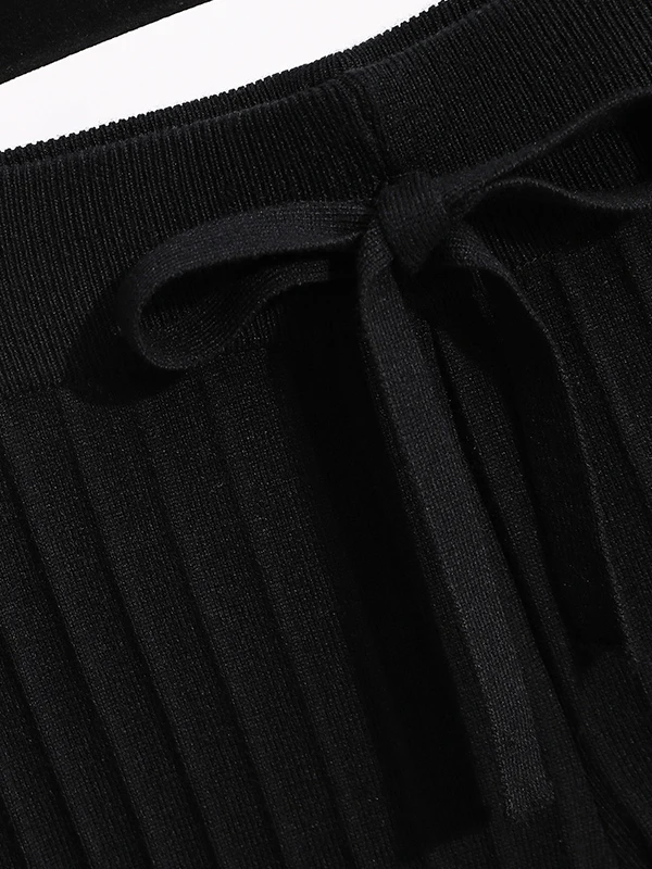 Thiened taille haute tricoté jambe droite pantalon femmes ample tricots décontractés automne hiver nouveau Sle Spor Look étudiant Fri...