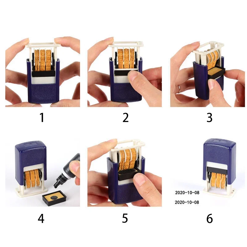 Date Stamps Practical ABS Adjustable Reusable Time Stamp DIY Hand Account Universal Office Supplies