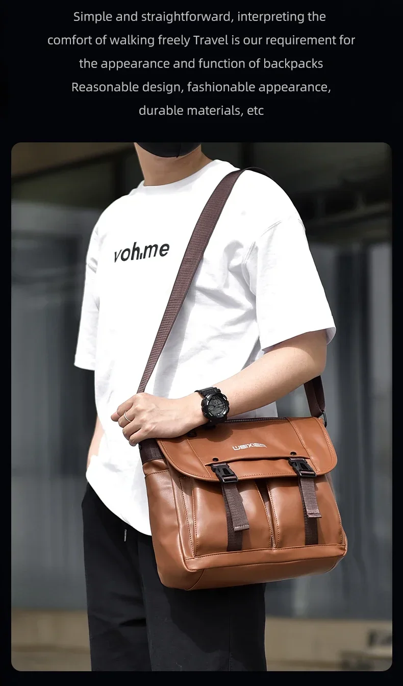 New Men's Large Capacity Business Bag Waterproof and Durable PU Men's Briefcase Hot Selling One Shoulder Crossbody Bag Bolsa 핸드백