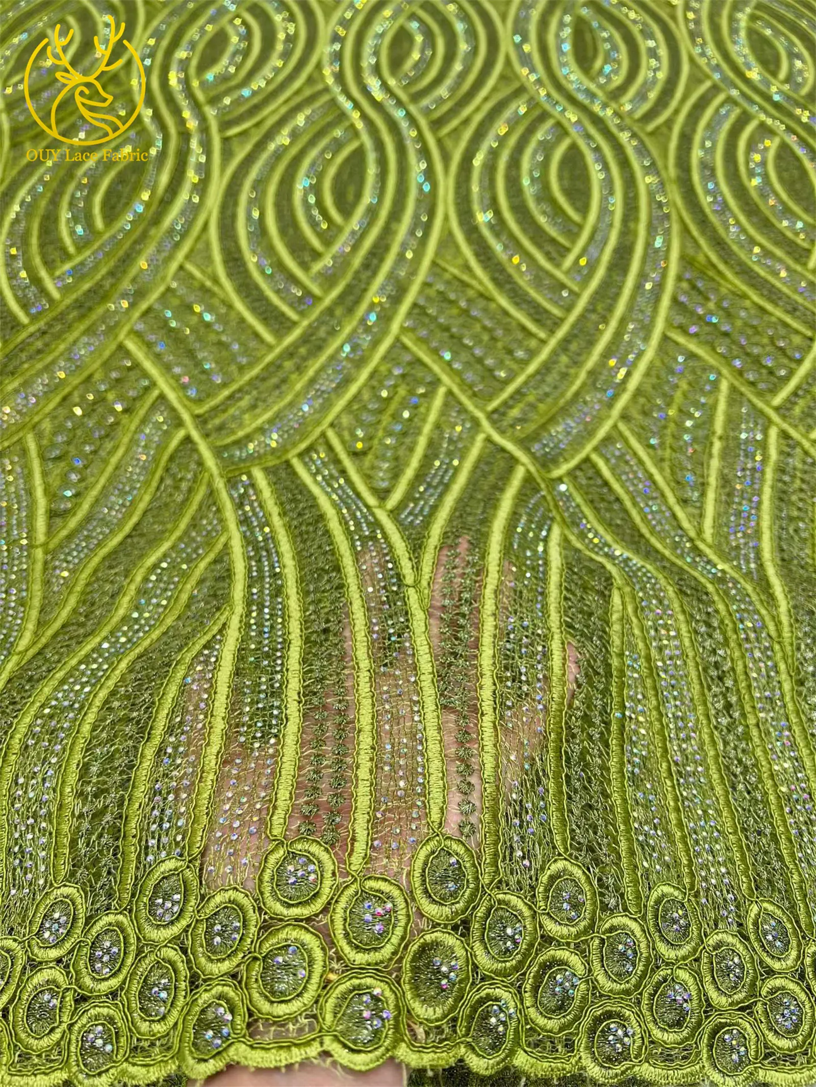 5 Yards hochwertiger afrikanischer Baumwollstoff mit gewebten Edelsteinen, 2026 nigerianischer wasserlöslicher Stoff für Damen-Partykleider zum Nähen – Detail 6