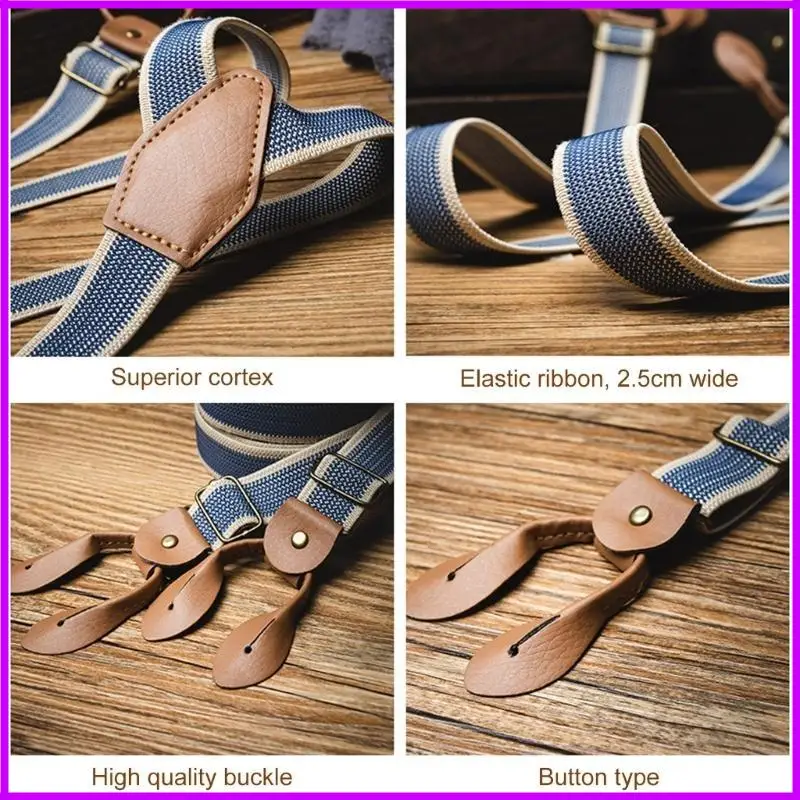 أزرار أنماط بريطانية عتيقة الحمالات قابلة للتعديل الطول الحداثيات المضادة للرجال والنساء #4