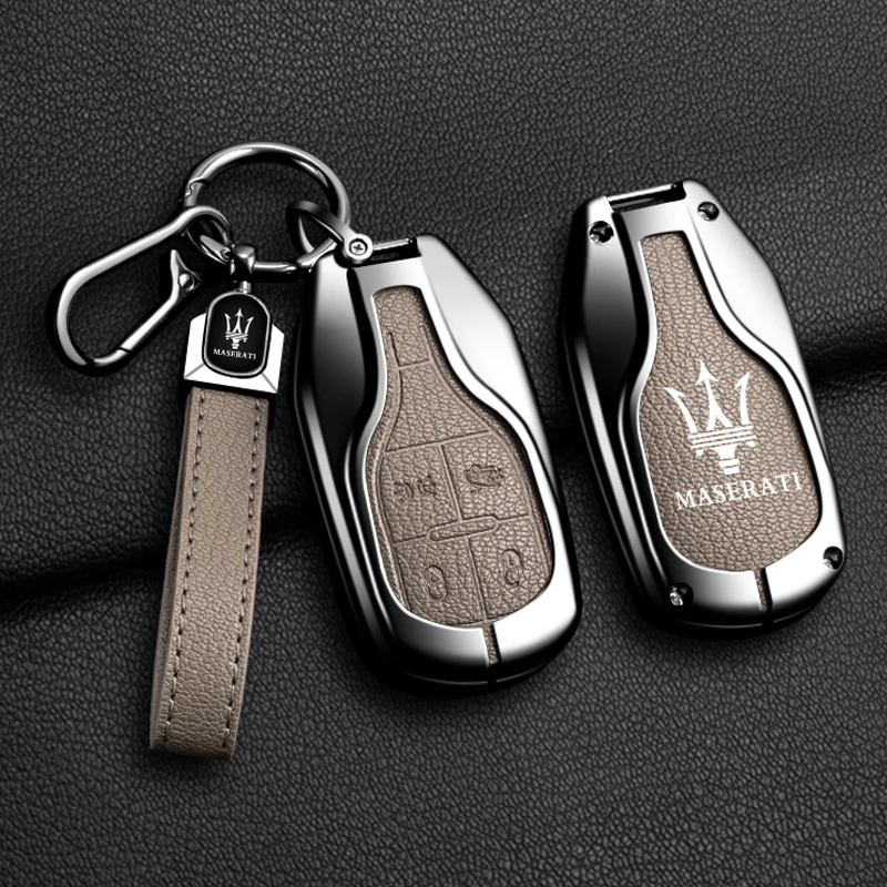 Car Leather Smart Remote Key Case Cover Holder Shell Fob for Maserati Levante Ghibli Quattroporte GT Granturismo GranCabrio