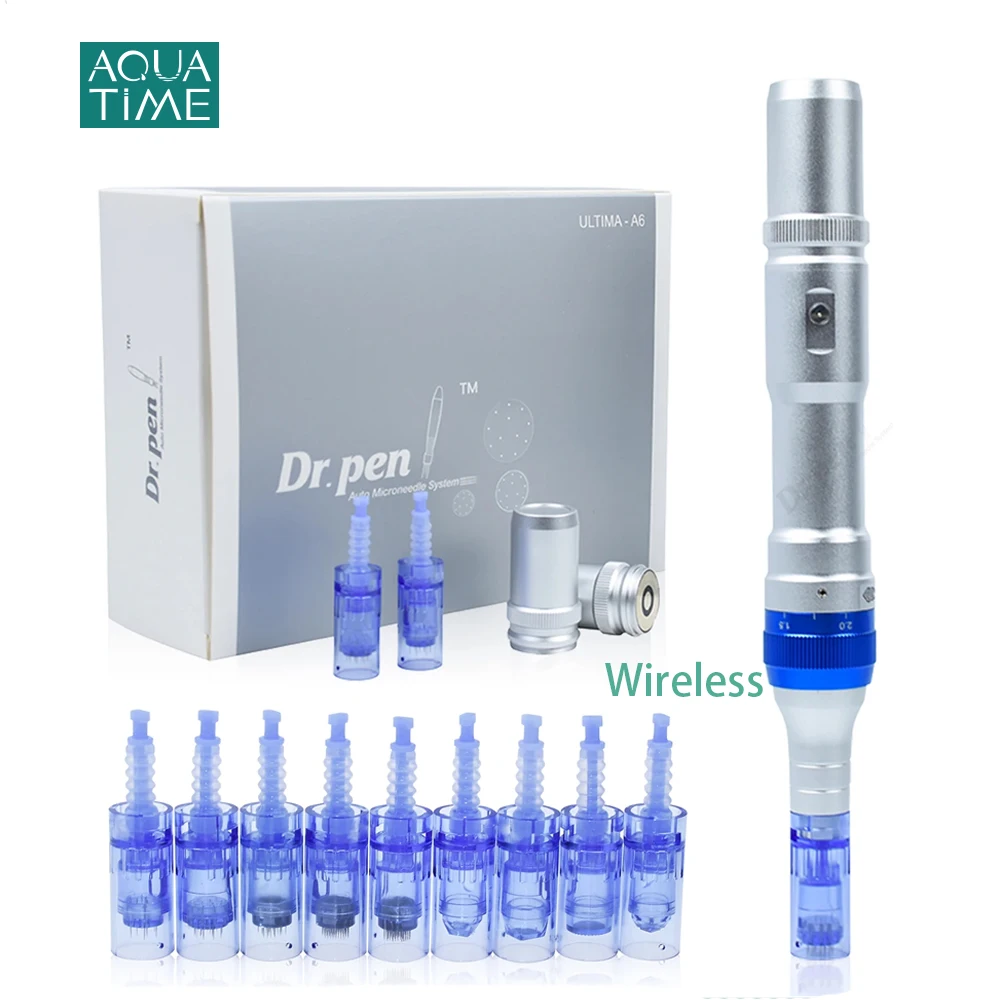 Microneedling Dr Pen Derma Pen Professional Facial Mts Wireless A6 Skin Care Beauty Dermapen Microneedles 12 Screw Cartridge