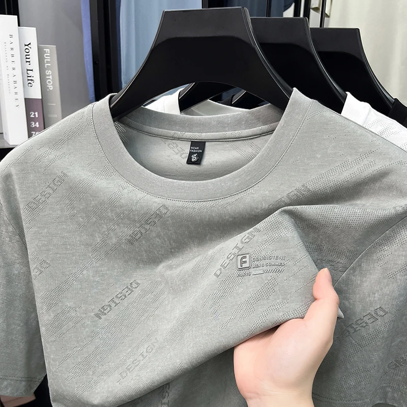 Unique printed luxury brand short sleeve T-shirt men's round neck summer breathable comfort new fashion casual high-quality top