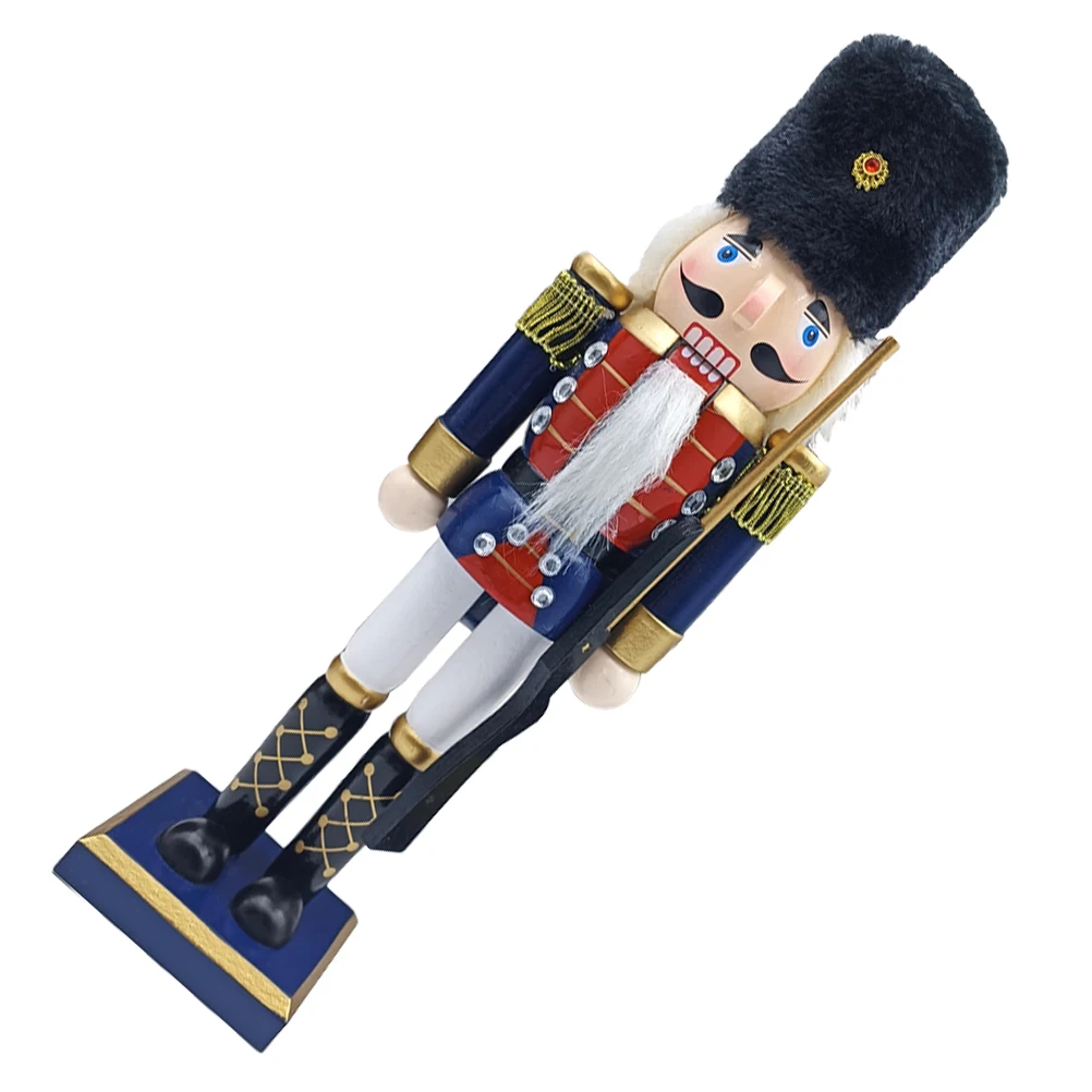

Wooden Nutcracker Ornament Christmas Gift Desktop Decor Traditional Wood Nutcrackers Man Xmas Figure Holiday Table Piece