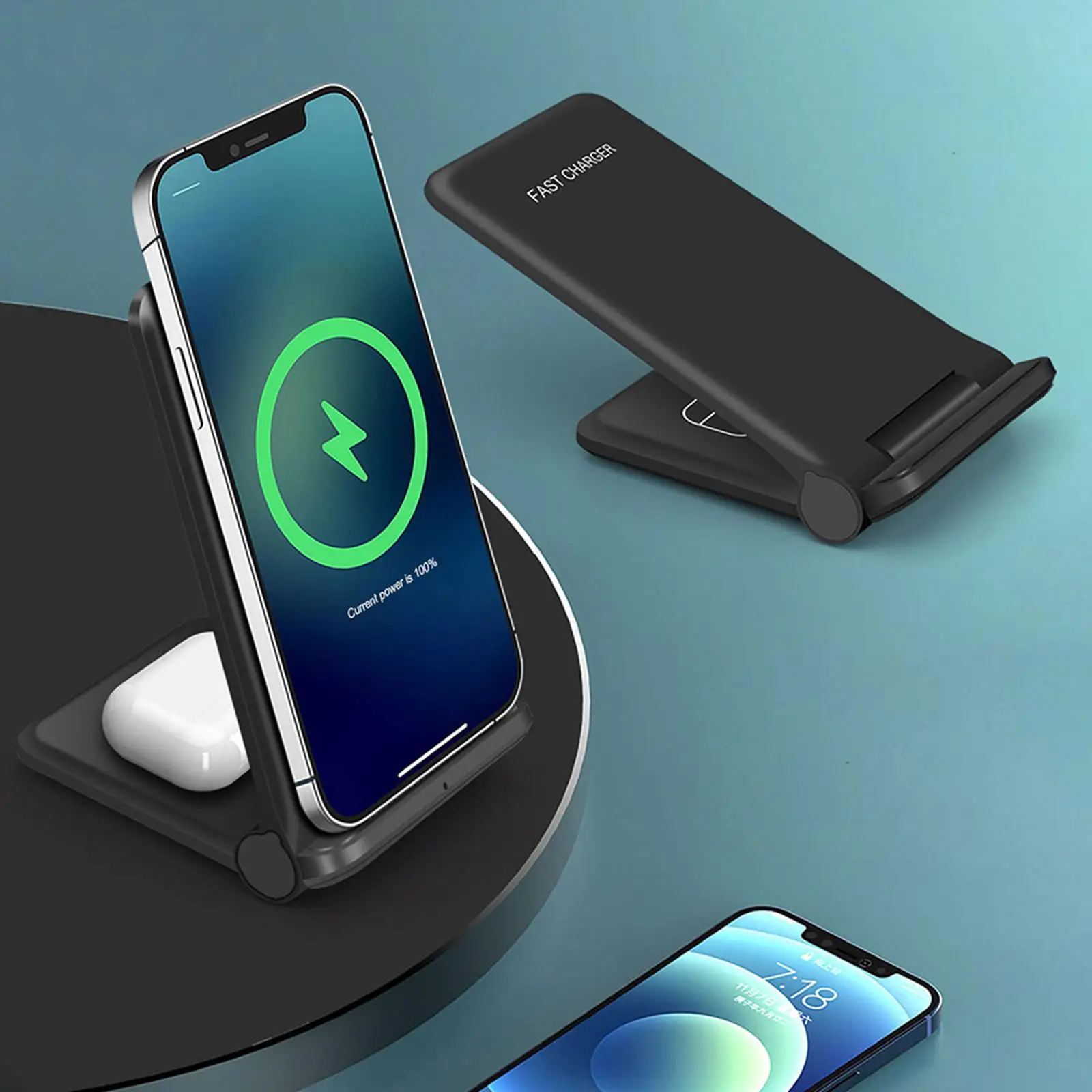 

Plastic Dual Charger Foldable Stand, Type- Accessories for 12 XR/XS/X/8 for S20/S10 Travel