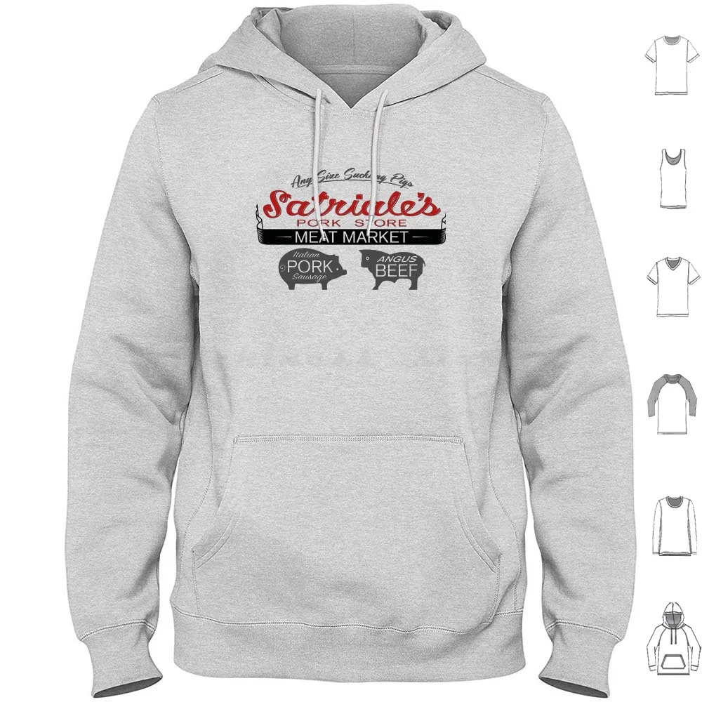 Satriale's Meat Store Hoodies Long Sleeve Satriales Pork Meat Pig Beef Angus Sausage Italian New Store Mafia Gangster