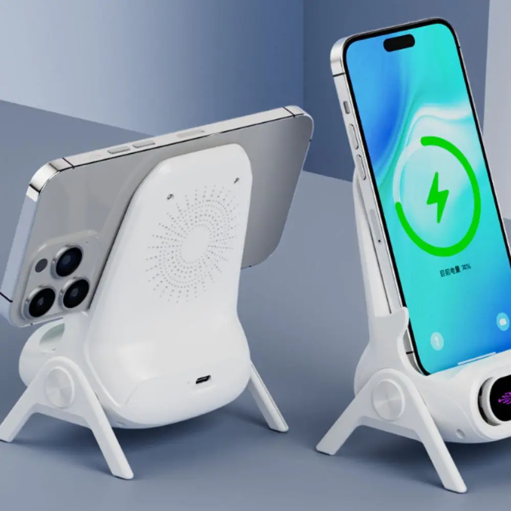 15W Wireless Magnetic Phone Charger with 3 Magnetic Head Fast Charging Chair Shaped Phone Charger Stable Universal