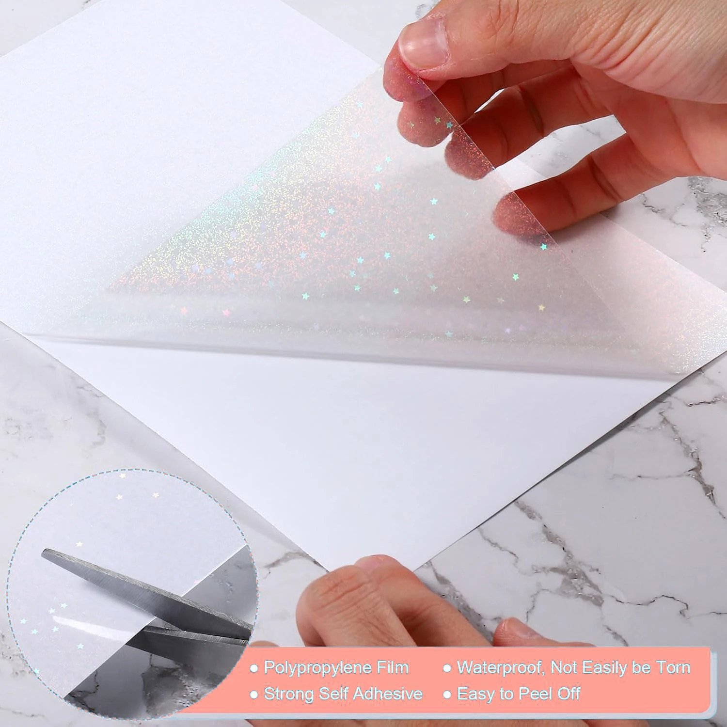 Non-Printable Cold Laminating Film 3 Inch 50 Sheets Star Pattern Office School Supply Cold Laminating Pouches