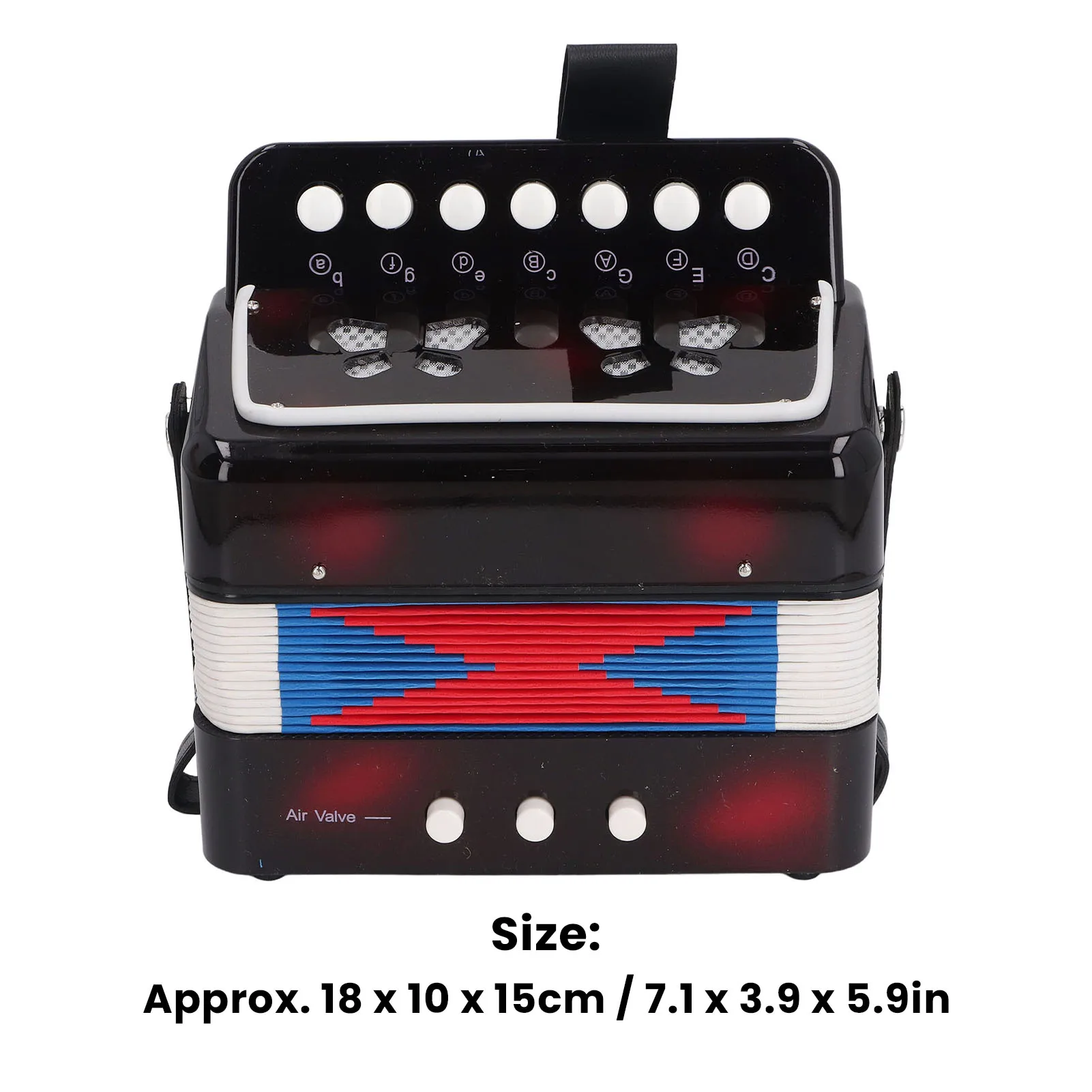Kids Accordion Practice Hand Eye Coordination Non Fall Off Beginners Button Accordion Educational with Belt Buckle for Practice
