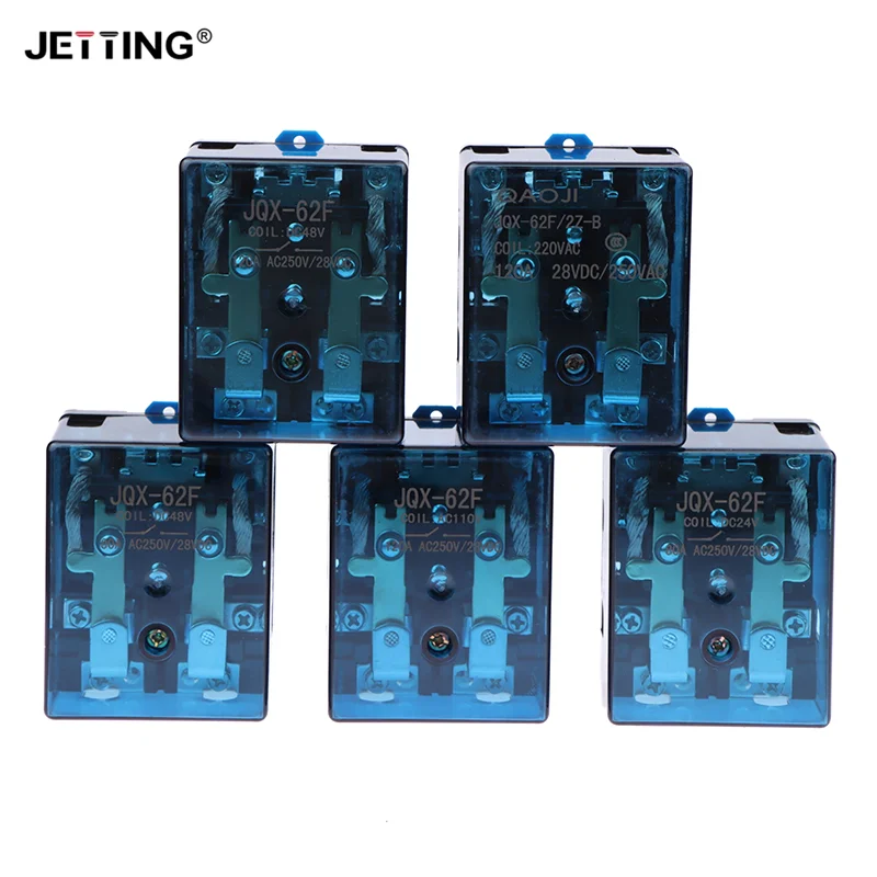 1Pc Silver Contact JQX-62F 2Z 80A/120A High-power Relay DC12V DC24V DC48V AC110V AC220V