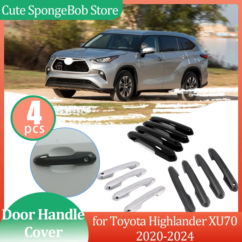 

Car Door Handle Cover for Toyota Highlander XU70 Kluger 2020 2021 2022 2023 2024 Hybrid Stickers Trim Set Styling Accessoriess