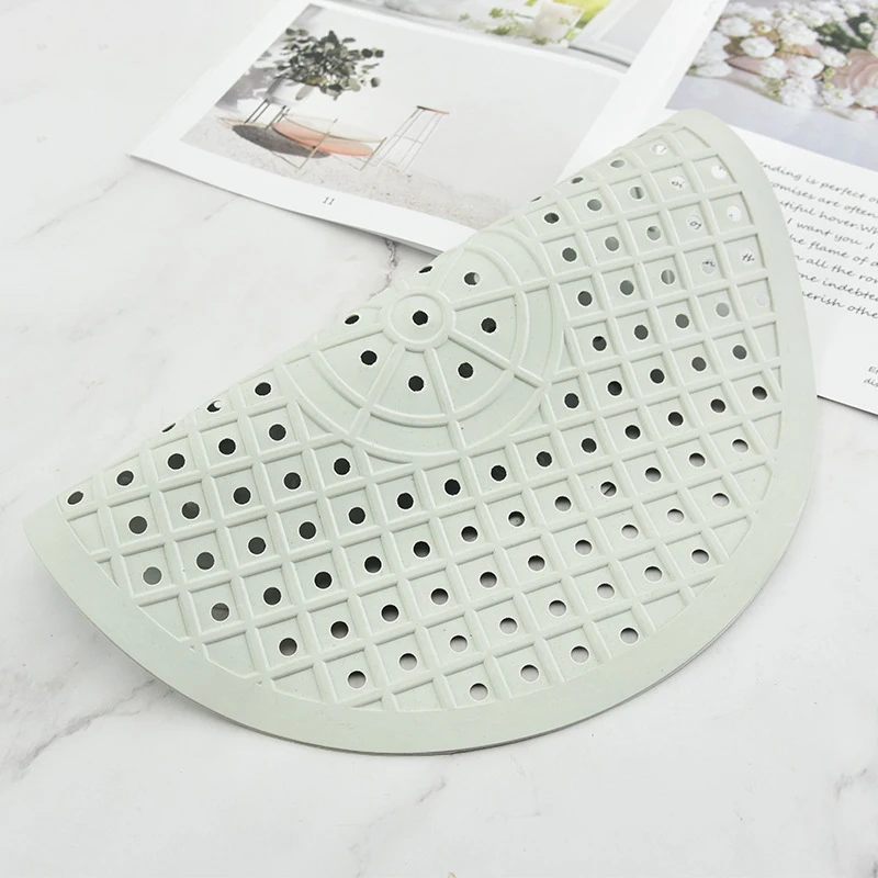 Square Kitchen Insulation Mat Rubber Wave Pattern Sink Drain Pad Waterproof and Non Slip Kitchen Circular Tableware Pad