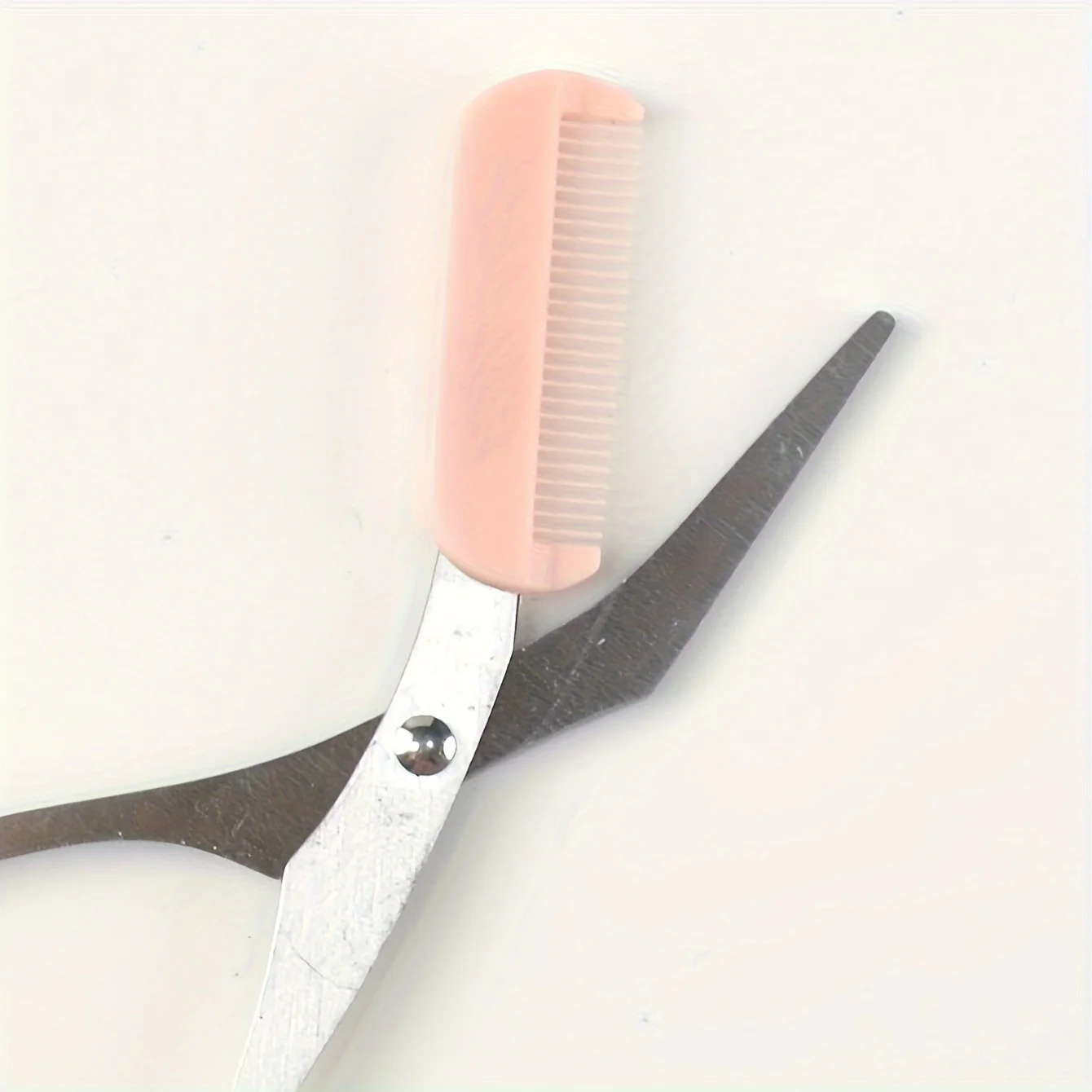 Stainless Steel Pink Eyebrow Scissors With Comb Precision Grooming Tool For Natural Looking Brows - Detail 1