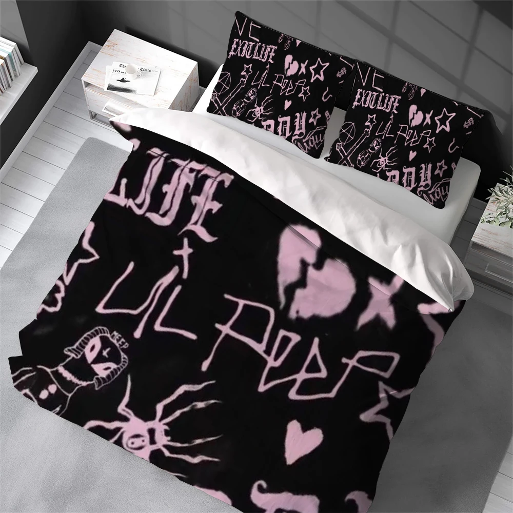 L-Lil P-Peep Duvet Cover Set Home Style Bedding Soft Laundry Cotton Bed 3 Piece Set Student Dormitory Gift