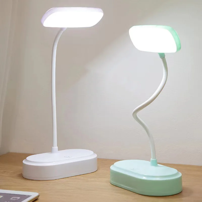 Lampu meja LED USB dapat diisi ulang, lampu meja pelindung mata kamar tidur samping tempat tidur dapat dilipat