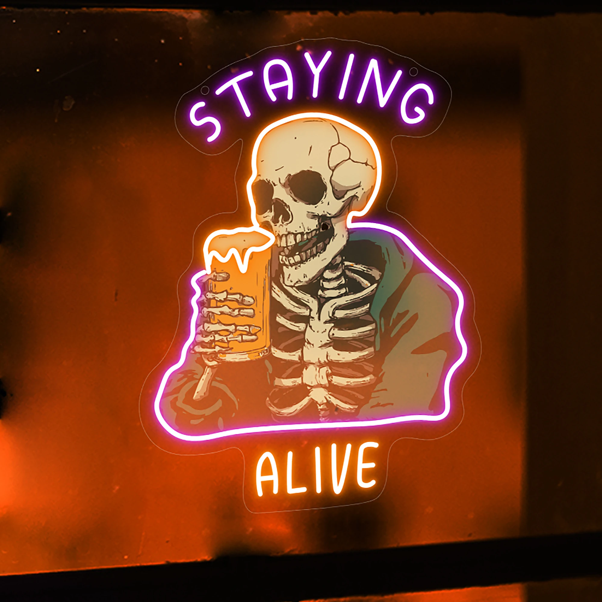 1PC Skeleton UV ป้ายนีออน,LED Neon Sign,ตกแต่งวาเลนไทน์,ตกแต่งปีใหม่