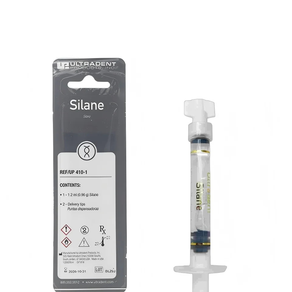 

Dental Ceramic Pre-treatment ULTRADENT Silane 1.2ml with 2 Tips for All-Ceramic Veneer Repair Orthodontic Bonding Lab Supply