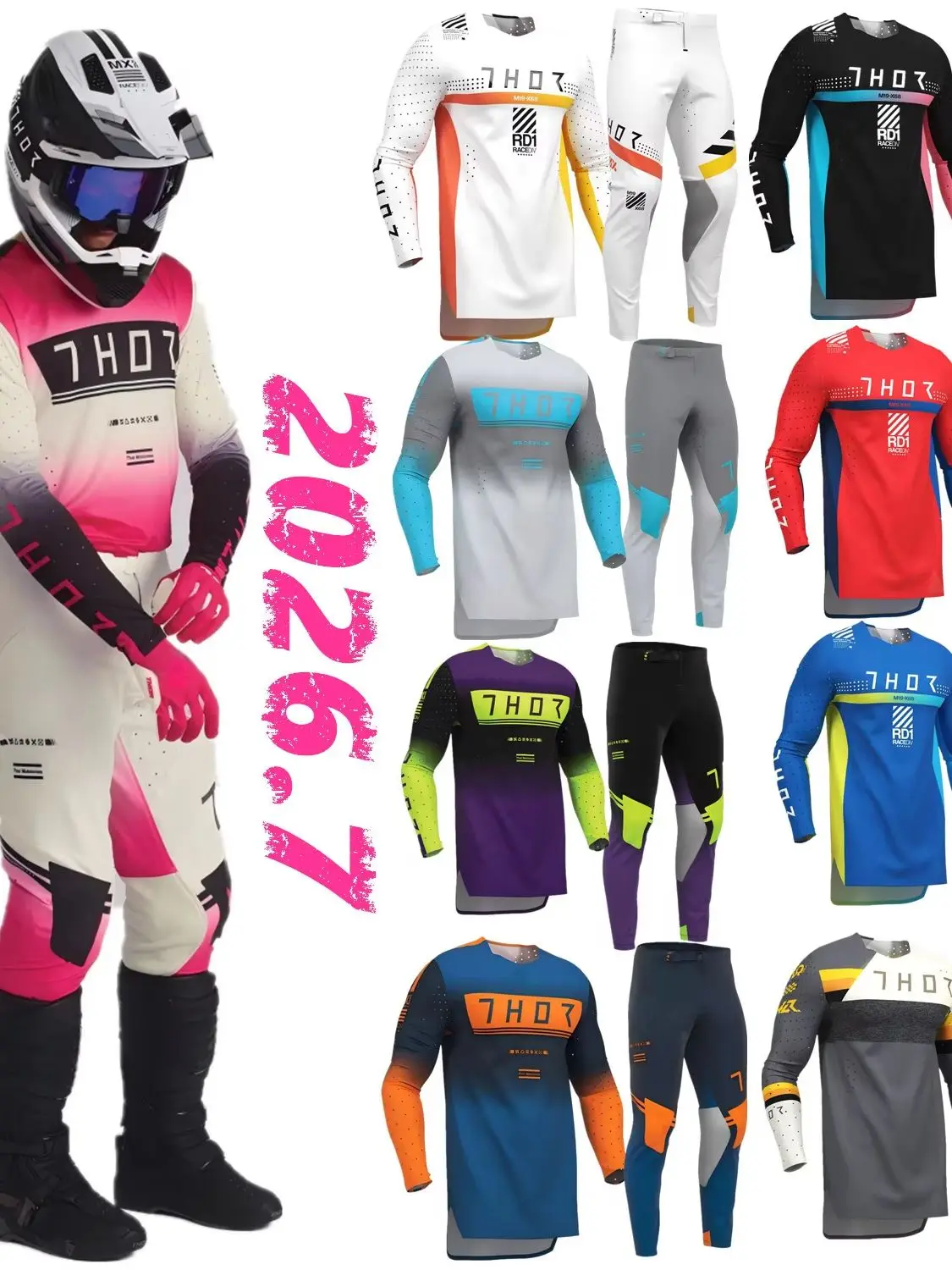AliExpress Thor 2026 NEW 180 MX Motocross Jersey and Pants Race Combo Enduro DH Dirt Bike Gear Set Off-road MTB ATV Moto Suit