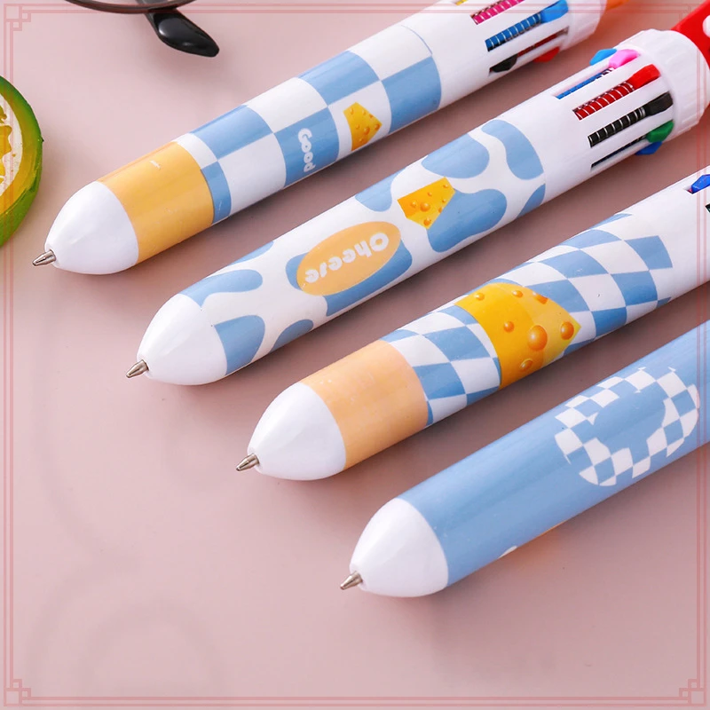 12 Pcs Wholesale Creative 10 Colors Food Burger French Fries Ballpoint Pens for Student Gift and School Writing Supplies