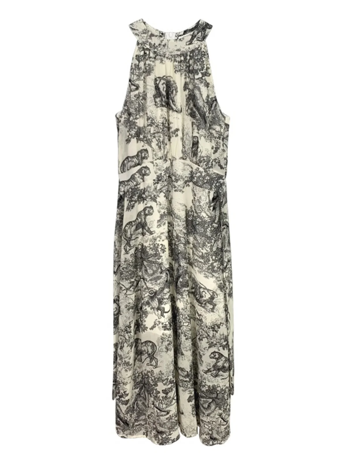 Retro Summer Watercolor Print Slimming Long Svel Dr Women's Hang Ne Sle Korean Version Polyester Fiber Vest Dr