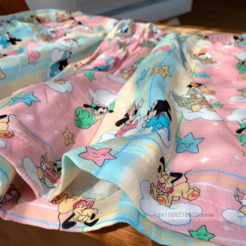 Disney Mickey Pattern Printed Sleeper Shorts Female Summer Japanese Style Fashion Shorts Sweet Soft Y2k Girls Casual Home Pants