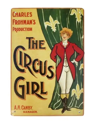 home decor retail stores The Circus Girl tin metal sign