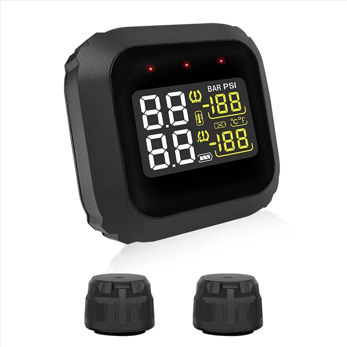 DT77 Wireless M3X Tire Pressure Monitoring System External Sensors Waterproof LCD Display Motorcycle Real Time TPMS