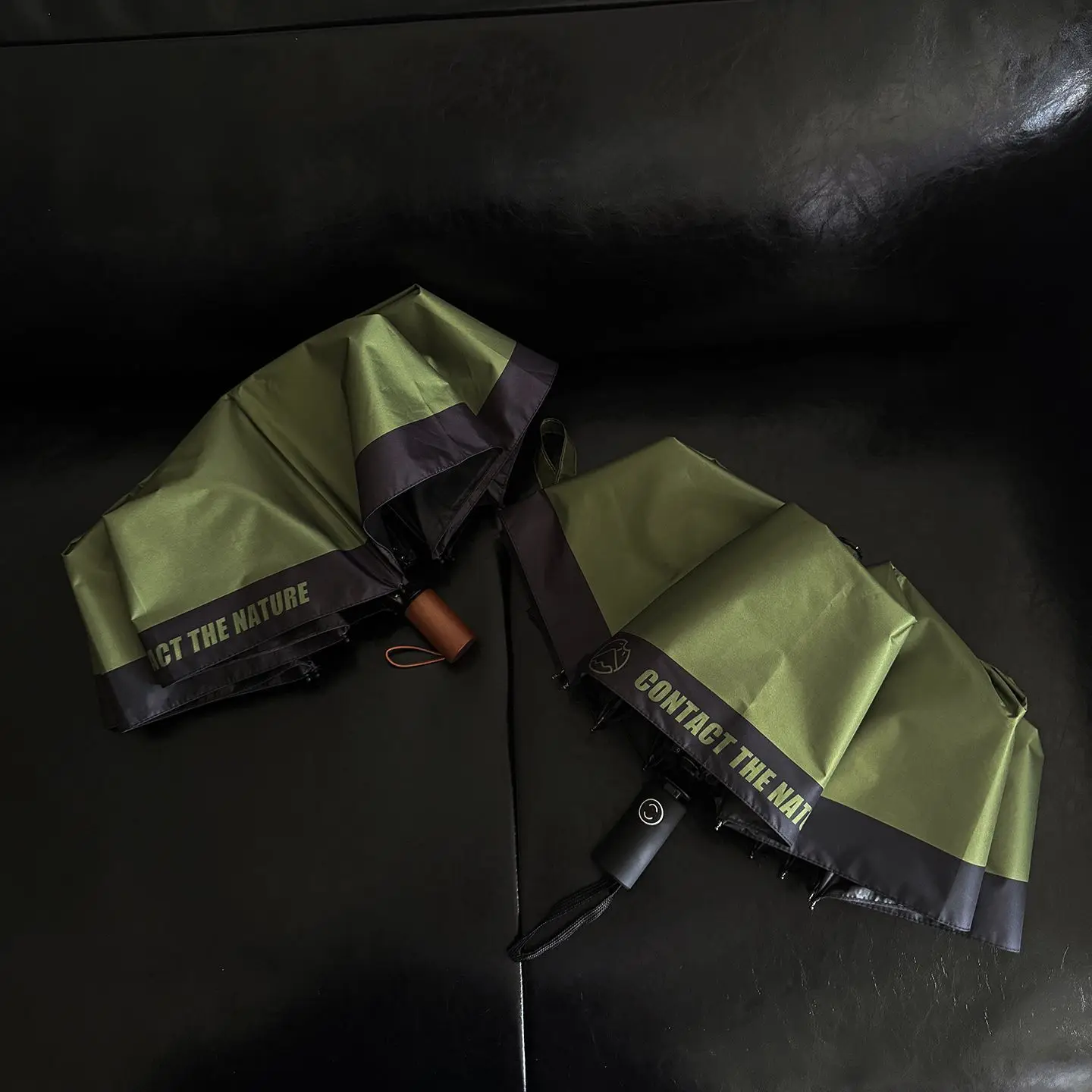 مظلة جبلية للنساء للمطر والطقس والتخييم من الفينيل واقي من الشمس مظلة واقية من الشمس للرجال بالإضافة إلى 10 عظام أوتوماتيكية باللون الأخضر القديم