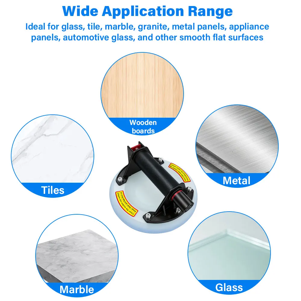 8インチ（21cm）シリコン真空吸盤、耐荷重240ポンド、ガラス・セラミックタイル・花崗岩の床持ち上げ用ハンドリフター