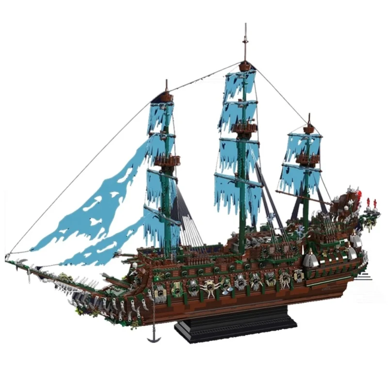 6849 Teile MouldKing 13218 Der Fliegende Holländer Piratenschiff-Bausatz Mittelalterliches Europäisches Galeonen-Geisterschiff Baustein-Modellbausatz DIY-Montagespielzeug für Erwachsene Ideales