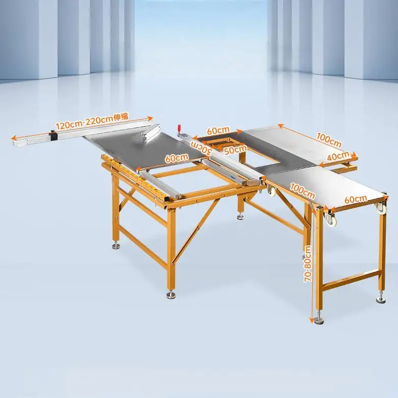WJ160 Trolley Model Wood Panel Saw Folding Portable Precision Push Table Saw Panel Saw For Woodworking
