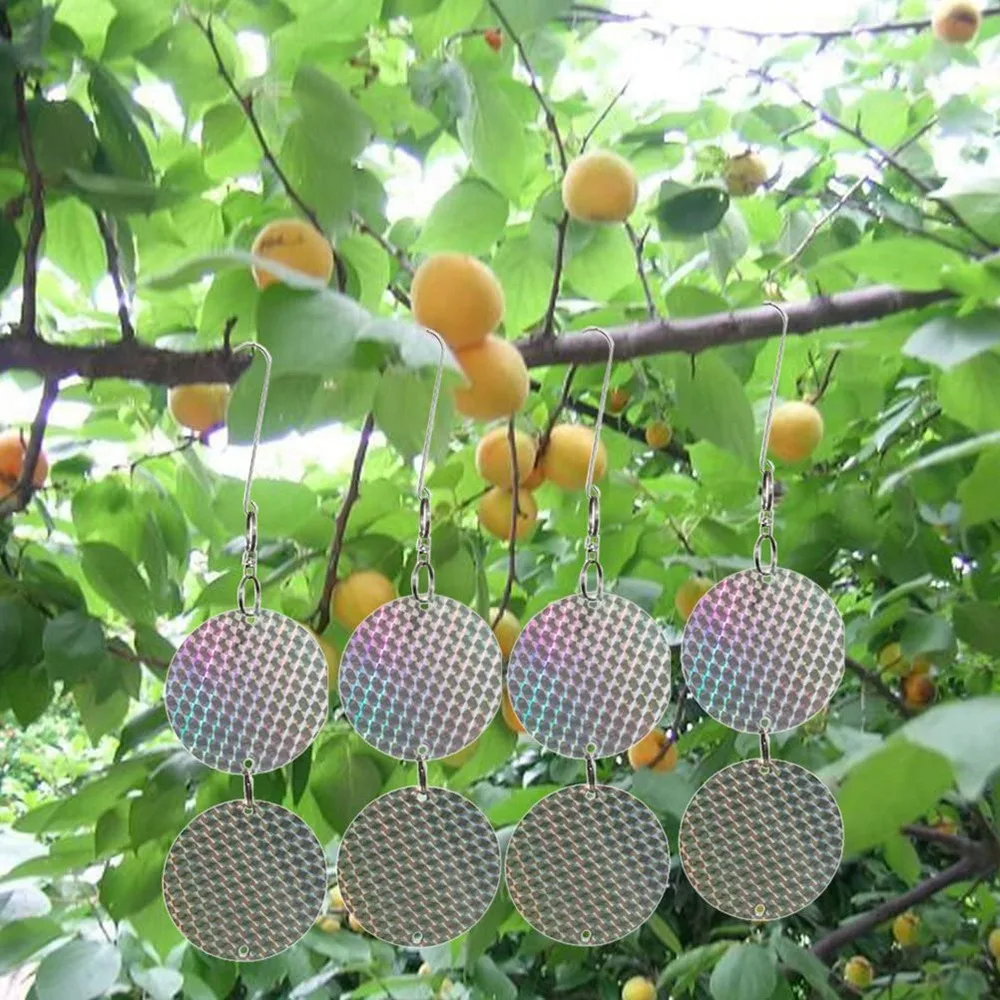 8 Pcs Bird Repellent Deterrent Discs Pigeon Crow Pest Repeller Glitter Reflective Discs Deterrent Repellent Disks Birds Eco-Frie