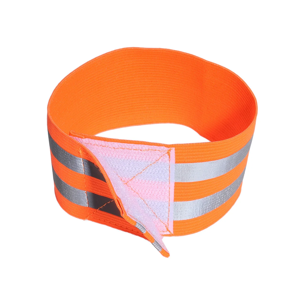 

A Pair Reflective Elastic Band Orange High Visibility Safety Strap Armband Sports Running Cycling Walking Lightweight Washable