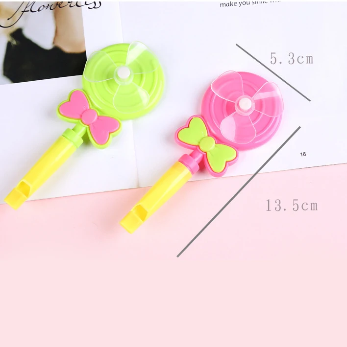 1PCS Creative Lollipop Whistle Pinwheel Toy Classic Nostalgic Plastic Kindergarten Giveaway Children's Birthday Party Gift