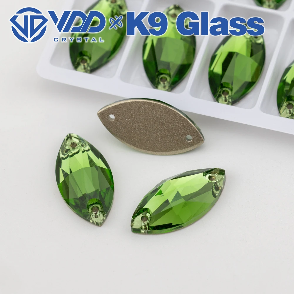 VDD S113 Fern Green AAAAA Top-Qualität K9 Glas aufnähbare Strasssteine, Kristall-Nähsteine mit flacher Rückseite für Kleidung, Hochzeitskleid – Detail 5