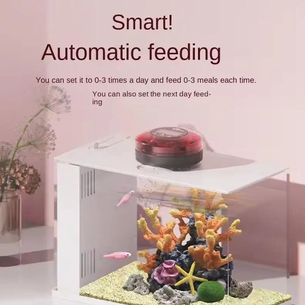 

Newest Automatic Fish Feeder For Aquarium Automatic Food Dispenser With Timer Rechargeable Timer Feeder With Lcd Display A4h1