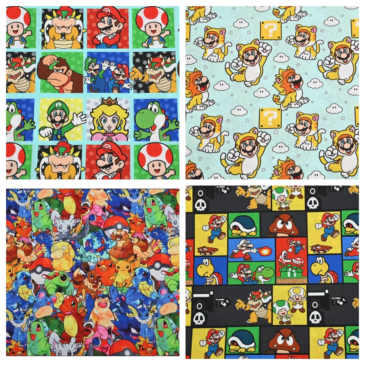 Nový bandai super mario 100 bavlna textilie DIY patchwork textil tissu domácí oblečení šít šaty materiál