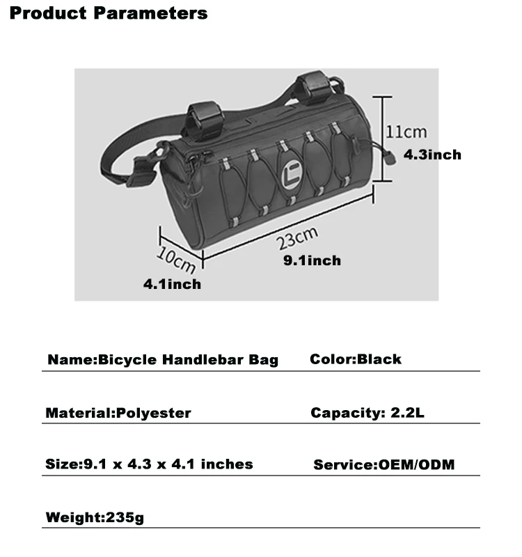 مصنع عاكس مقاوم للماء سعة 2.2 لتر دراجة هوائية جبلية الطريق دراجة المقود الجبهة العلوي كيس أنبوب لركوب الدراجات #2