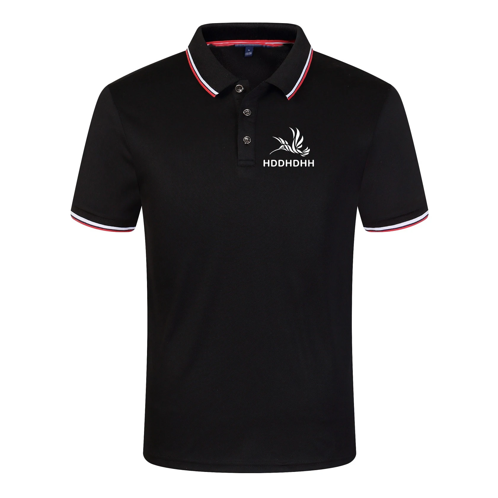 Letnia koszulka Polo z nadrukiem marki hddhhh z krótkim rękawem męska koszulka biznes na co dzień luźna prosta stylowy Top